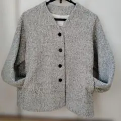 【最終価格です】ハグハグ　 ノーカラージャケット　 フリース風　フリーサイズ