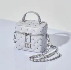 Darich キルティングビジュースクエアミニバッグ SAX