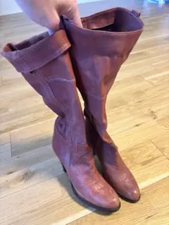 Vero Cuoio 本革ソフトレザー　ロングブーツ　サーモンピンク✨