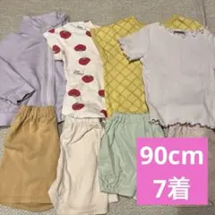春夏服 90 女の子 まとめ売り7点セット パーカー Tシャツ　短パン 保育園