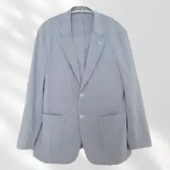 ★UNIQLO 感動ジャケット シアサッカー春夏 メンズ L★