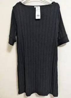 【新品】レプシィム　M 半袖ワンピース　黒　ブラック　ラメ