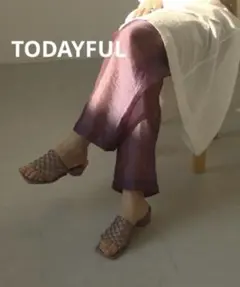 TODAYFUL シアーギャザーパンツ パープル 38のサムネイル