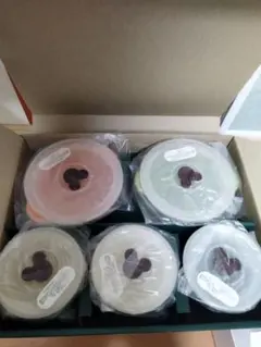 ミッキー型シリコン蓋の保存容器5個セット　ファミリーレンジパック　新品未使用