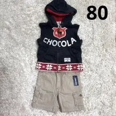 chocola フード付きベストとカーゴショーツ 80のサムネイル