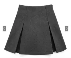 GRL インパン裏地付ボックスプリーツフレアスカート mei41 グレー