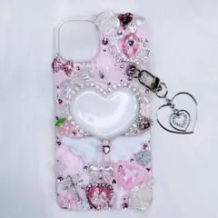 iPhone13.14 デコ電 デコケース ピンク 平成女児 量産型 ギャル