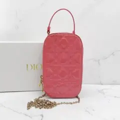 ⭐️美品⭐️ レディディオール カナージュ フォンホルダー ラムスキン りょう様専用【新品未使用 美品】DIOR フォンホルダー カナージュ