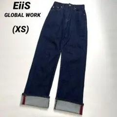 EiiS グローバルワーク　赤ステッチ　濃紺デニム　ウエストゴム　イージーパンツのサムネイル