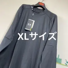 新品　アンダーアーマー ゴルフ　暖かマーク入りハイネックカットソー「XL・黒」