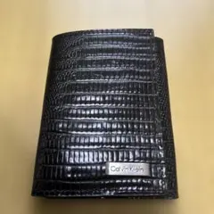 カルバンクライン　メンズ　三つ折り財布　未使用保管品　美品　本革
