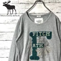 【入手困難】アバクロ　長袖Tシャツ　ビッグ刺繍ロゴ　S A994