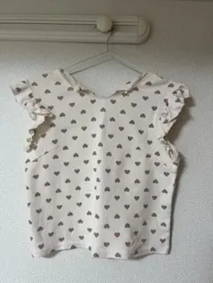 evelynハート柄フリルカットソー