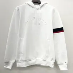TOMMY HILFIGER パーカー ホワイト Mサイズ フーディ エンボス