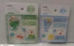 セリア　クリームソーダ　ミニシール　ステッカー