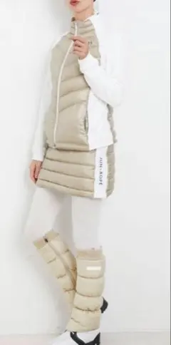 新品タグ付き　JUN & ROPE ダウンスカートS ベージュ　ゴルフスカート