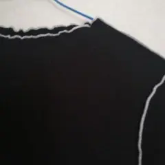 GU リブ編み ブラック 半袖Tシャツ