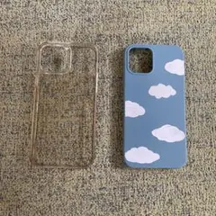 携帯カバー　iPhone12　雲柄ソフトケース