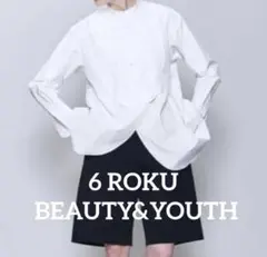 ROKU DRESS ROUND COLLAR SHIRT ホワイトのサムネイル