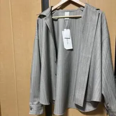 Casper John イミテーションヒュージウールシャツ グレーストライプ