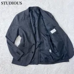 美品　カシミヤ混　STUDIOUS テーラードジャケット　グレンチェック　M