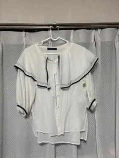 Wcloset セーラー襟 ホワイト シャツ 半袖