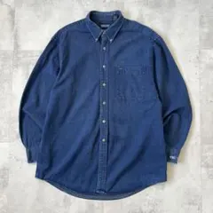 S*︎様 90s USA製　LAND'S END　デニムシャツ　ボタンダウン　濃
