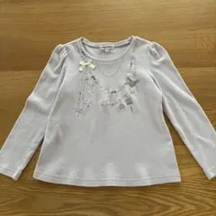 any FAM リボンキラキラ ラベンダー ロンT