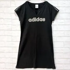 アディダス スポーツMIX ミニワンピース シルバーラメ ロゴ 3ストライプ M