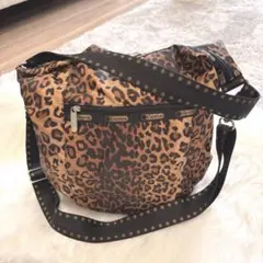 【美品】LeSportsac ショルダーバッグ レオパード柄 2way