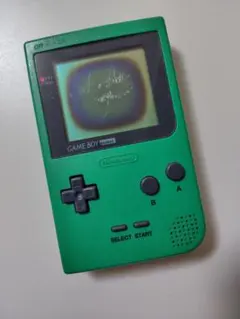 【送料無料】ゲームボーイポケット 本体 緑色　ジャンク品　充電器付き