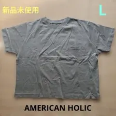 【新品未使用】AMERICAN HOLICクルーネック ライトカーキ Lのサムネイル