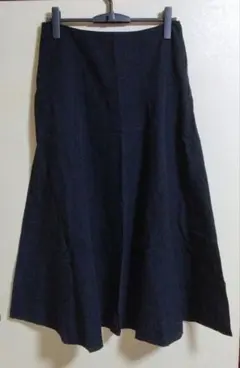 MUJI　黒 フレアロングスカート ゴムウエスト