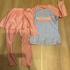 女の子用ラッシュガードとレギンスセット　110-120