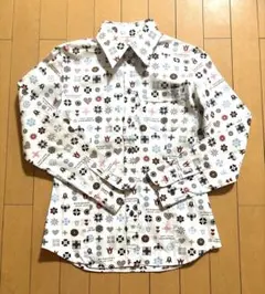 【BURBERRY BLACK LABEL】マルチカラーモノグラム柄 長袖シャツ