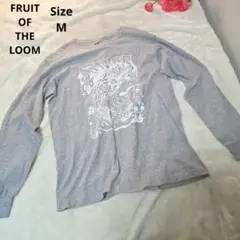 【人気⭐FRUIT OF THE LOOM】グレー　龍プリント　サイズMのサムネイル