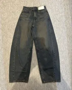 【未使用】GU バレルレッグジーンズ XS ブルー
