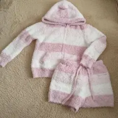 ジェラートピケ　ルームウェア　ボーダーピンク