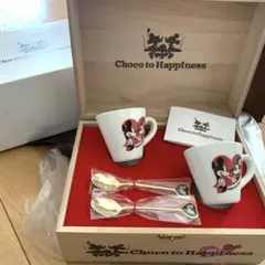 レア　ディズニーストア　ミッキーミニー　ミニカップ セット　スプーン付き木箱入り