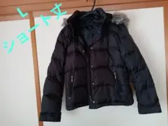 ファー付き黒ダウンジャケット　UNIQLO　L→丈短め