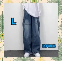 デニム　パンツ　ジーパン　メンズ　L おしゃれ　ワイドパンツ　レディース