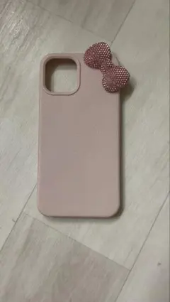 リボン付きピンクiPhoneケース
