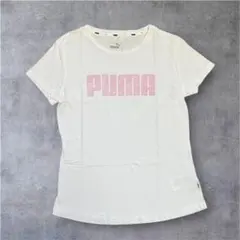 PUMA プーマ 半袖Tシャツ 白 ピンクロゴ Mのサムネイル