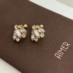 AIMER イヤリング　パール　結婚式　パーティー　人気　ゴールド