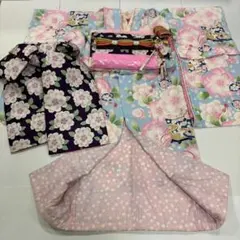 ‼️特価‼️舞妓　水色着物　八重桜　紫ピンク　だらり帯　テリア　うさぎ　ポンポネット 特価‼️舞妓 水色着物 八重桜 紫ピンク だらり帯 テリア うさぎ