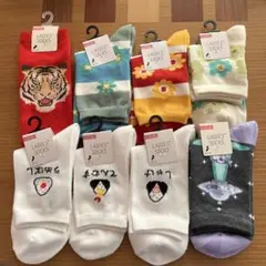 セリア　レディースソックス　トラ　タイガー　花　おにぎり　UFO 23~25のサムネイル