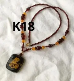 K18 ゴールド クリスタル インタリオ ネックレストップ - メルカリ