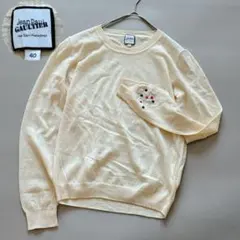 ジャンポールゴルチエ 袖刺繍デザイン ウールニットセーター 40サイズ 薄手のサムネイル