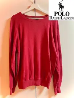 POLORALPHLAURENポロラルフローレンニットセーターレッド赤m綿100