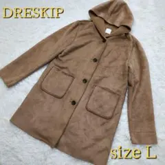【DRESKIP size L】ワールド フェイク ムートン ロング コート